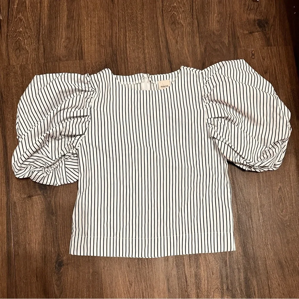 NWT! Anthropologie Maeve Puff-Sleeve Boatneck Top 🦕